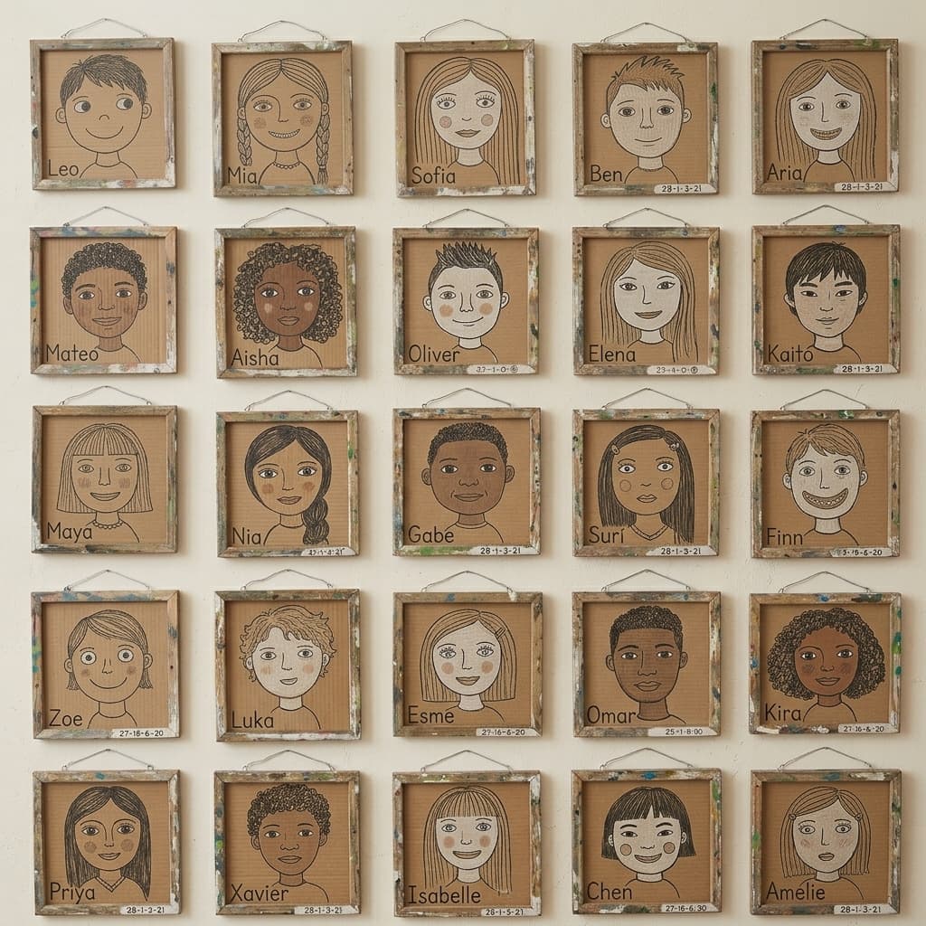 Autorretratos a nanquim em papelão — técnica do Ateliê Itinerâncias