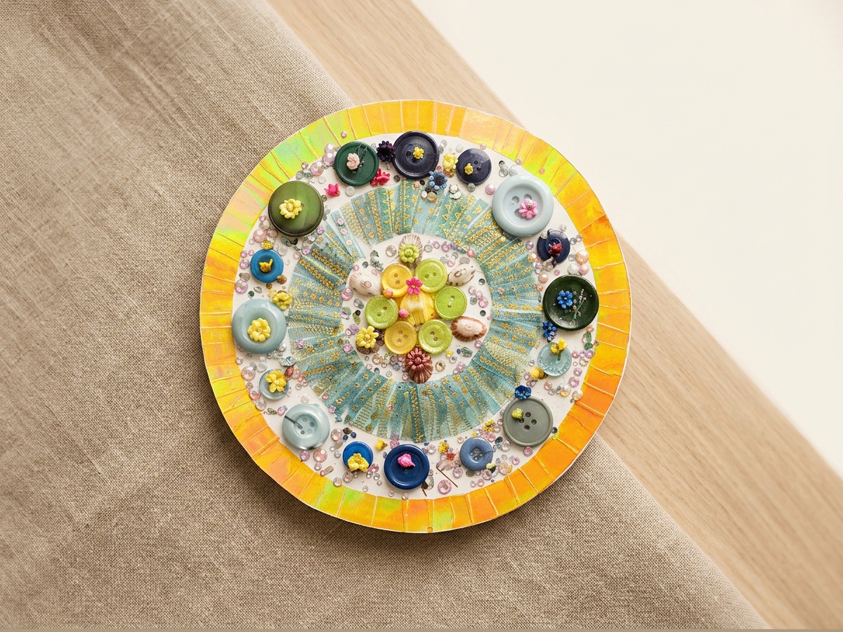 Roda de botões — arte feita em oficina do Ateliê Itinerâncias