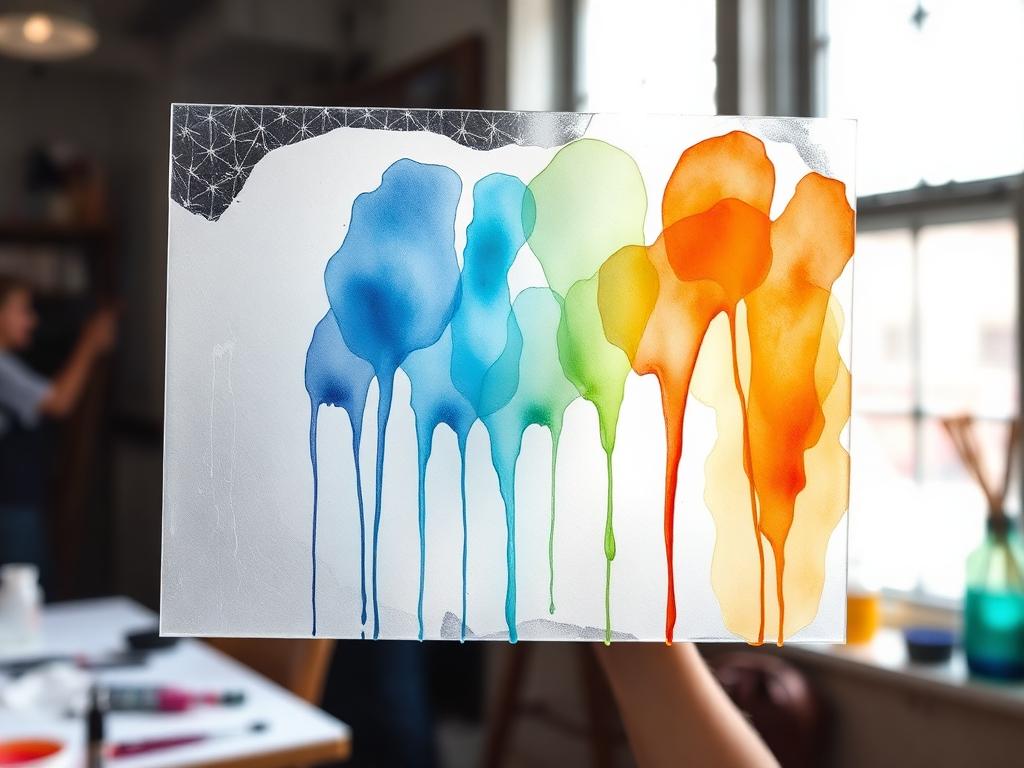 Aquarela sobre vidro — técnica do Ateliê Itinerâncias