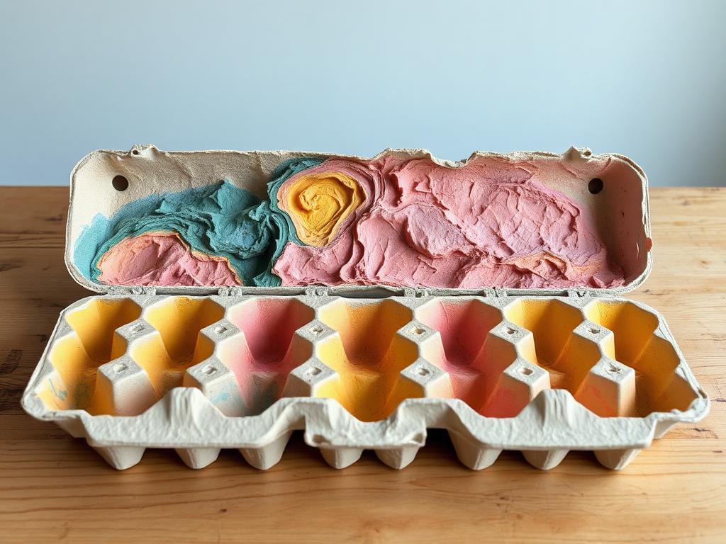 Pintura em caixas de ovos — técnica do Ateliê Itinerâncias