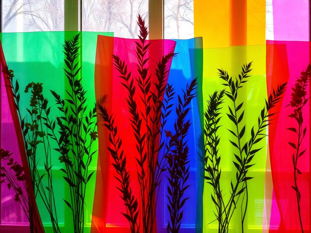 Transparências com celofane e plantas — técnica do Ateliê Itinerâncias